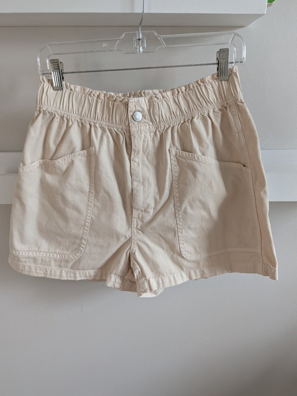 Madewell Denim Pull-On Paperbag Utility Shorts: Garment-Dyed Edition Sz 27 - Picture 2 of 4